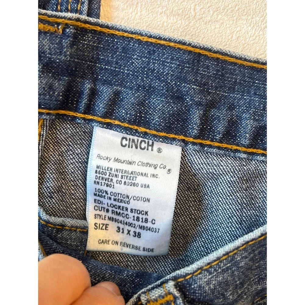 NWT Cinch Blue Label Carpenter Jeans Western Mens 31x38 Cowboy Workwear Denim